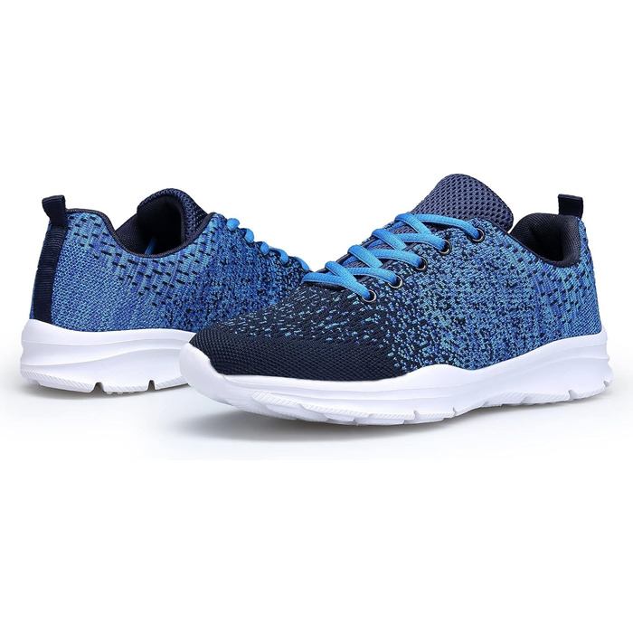 Кросівки для бігу та повсякденного носіння, дихаючі, шнурівка, спортивні, сітка, для чоловіків та жінок (36 EU, синій)