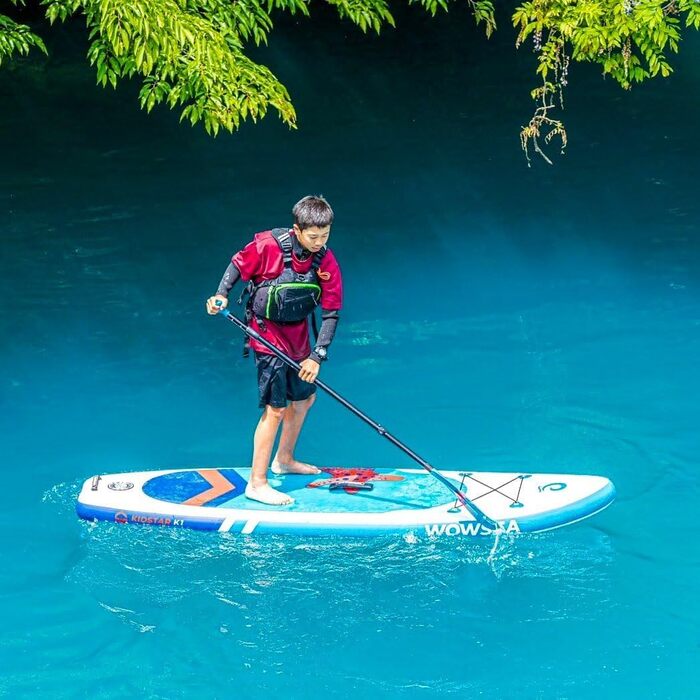 Надувна SUP-дошка WOWSEA Pioneer P1/P2, 245×76×12,7 см, комплект аксесуарів, блакитна, міцна та стійка для відпочинку та спорту