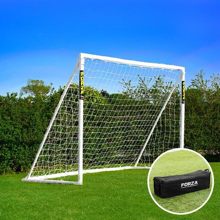 Ворота для футболу FORZA 2,4 x 1,8 м - міцний uPVC, всепогодні, з цільовою сіткою (опціонально)