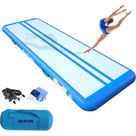 ALIFUN Килимок для гімнастики та акробатики надувний, 2/3/4/6 м, 10/20 см заввишки, з насосом. Підходить для дому, фітнес-клубу, тренувань, чирлідингу, басейну
