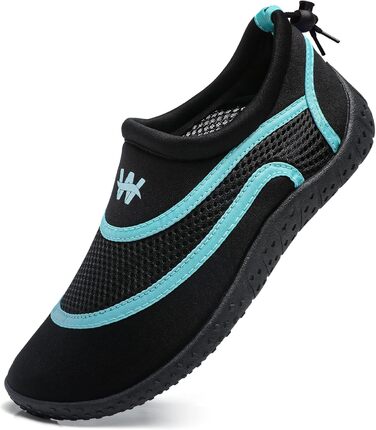 Водні черевики WateLves: швидковисихаючі, дихаючі, унісекс для плавання, басейну, пляжу (41 EU, чорний)