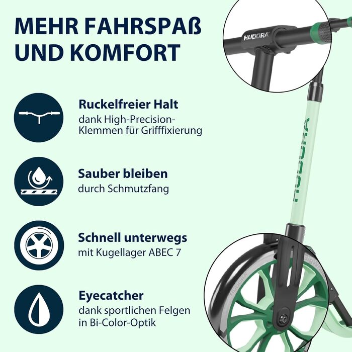 Самокат HUDORA BigWheel 205 Advanced алюмінієвий, складаний, регульований, до 100 кг, для дітей, підлітків і дорослих