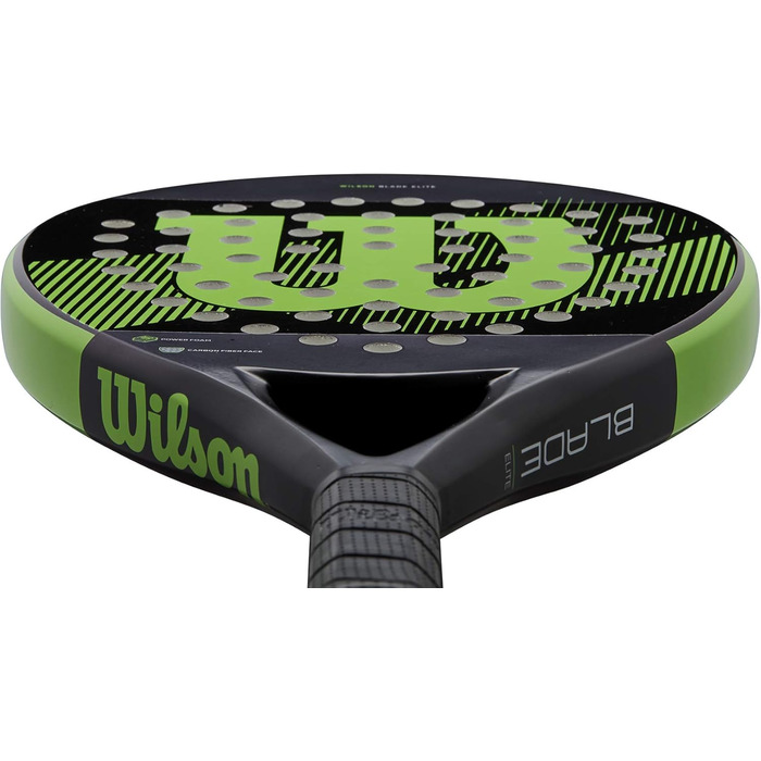 Падeль-ракетка Wilson Blade Elite, скловолокно/EVA, 365 г, чорний/зелений, WR033011U2