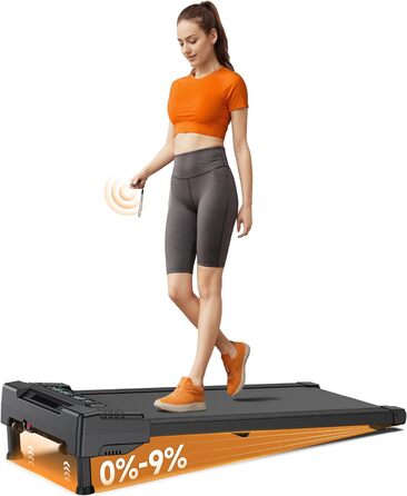 Бігова доріжка REPOWER для дому, Walking Pad, автоматичне підняття/опускання 9%, тиха, з пультом, для столу, 3 рівня регулювання, до 136 кг