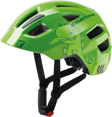 Дитячий велосипедний шолом Cratoni Maxster Kid S/M 51-56 см, зелений з динозавром, глянцевий