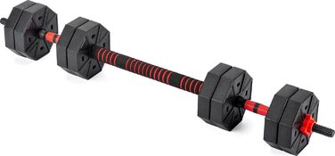 Набір гантелей Gymtek 2в1: короткі та штанга, регульована вага для силових тренувань вдома