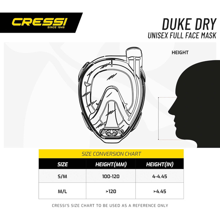 Маска для снорклінгу Cressi Duke Dry повнолицева з сухим трубкою, унісекс, чорна/червона, розмір M/L