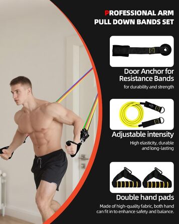 Набір еластичних стрічок Abahub для фітнесу: повне обладнання для тренувань вдома (100LB)