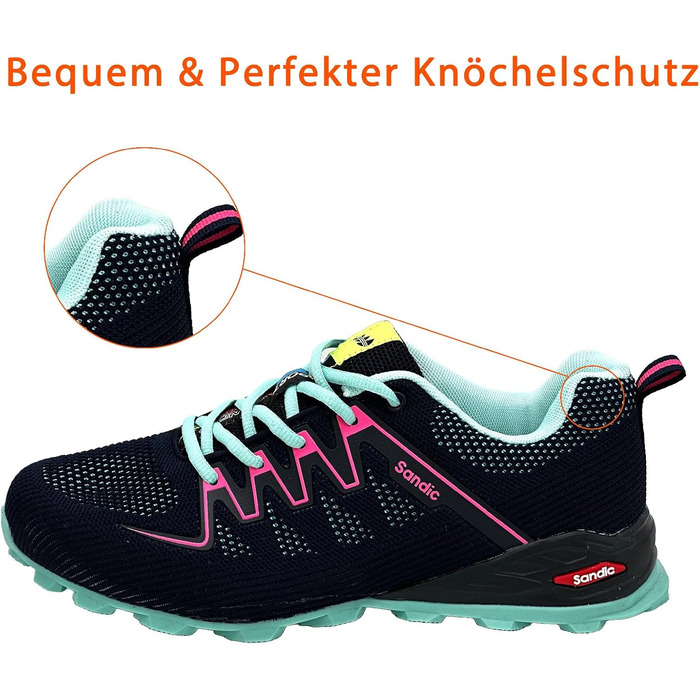 Чоловічі та жіночі трекінгові кросівки для хайкінгу та бігу. Зручні кросівки для активного відпочинку. Кольори: чорний, зелений. Розміри: 38 EU, Navy, Hellblau, Fuchsia
