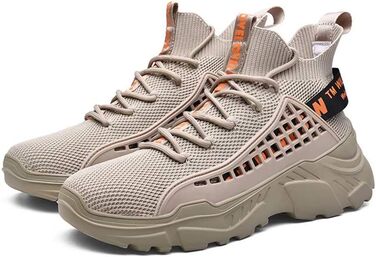 Чоловічі кросівки FUSHITON: дихаючі спортивні кросівки, легкі, повсякденні, для бігу по місту, стильні, фітнес, колір бежевий, розмір 43 EU