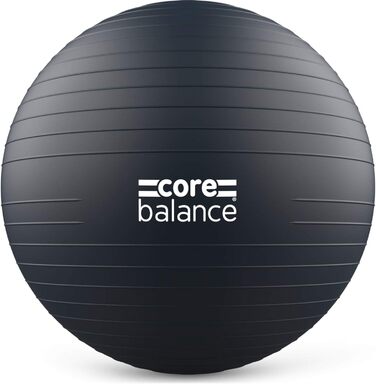 Гімнастичний м'яч Core Balance 55 см, антивибуховий, для фітнесу, йоги, вагітних, з насосом, чорний