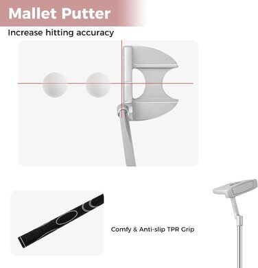 LIFEZEAL Комплект жіночого гольф-сета: ключки, сумка, драйвер, фейрвей, гібрид, айрон (6-9, P), паттер