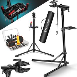 Підставка для збирання велосипедів KESSER® Profi Alu: міцна, 360° обертання, для гірських та електровелосипедів, з сумкою та набором для ремонту