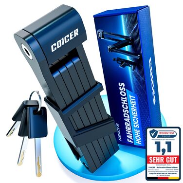 Замок для велосипеда, самоката та мотоцикла, складаний, 85 см, 3 ключі, чорний