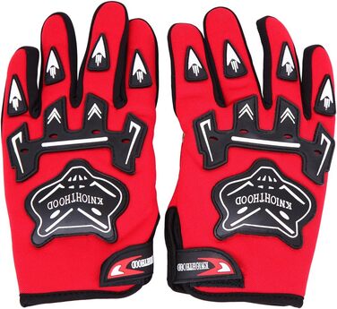 Шолом Samger DOT для дітей та підлітків, Motocross, Off Road, Dirt Bike, ATV, мотоциклетний, комплект з рукавичками та окулярами (L, Червоний)