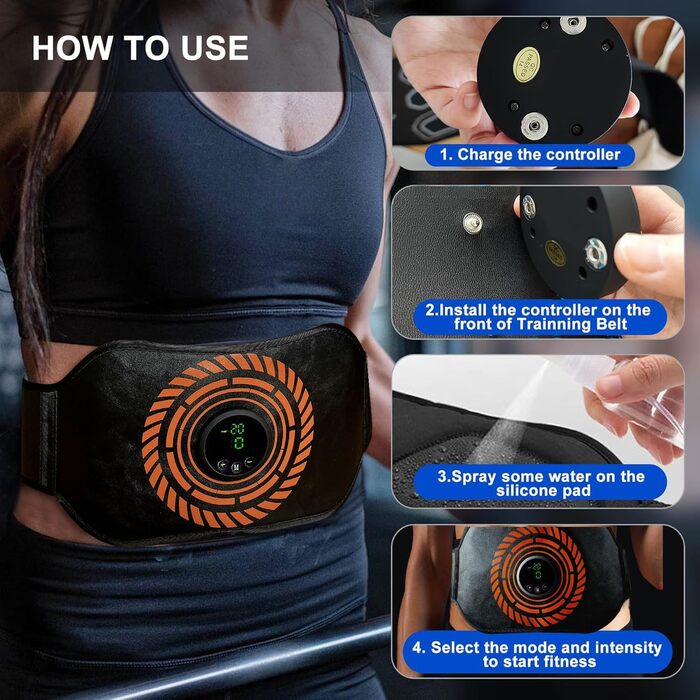 Електричний тренажер для пресу EMS - 12 режимів, 20 інтенсивностей, Zero Hard Homeful