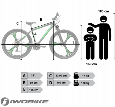 Гірський велосипед IWOBIKE LavaRider, рама 18
