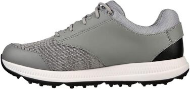 Чоловічі гольф-туфлі Skechers Elite 5 Range Relaxed Fit Waterproof з шипами, 40 EU, сірий синтетичний матеріал, біла окантовка