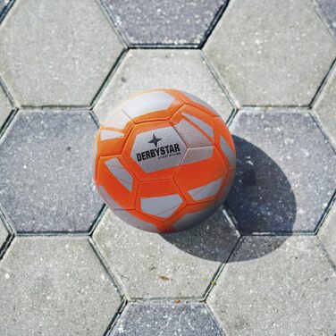 Футбольний м'яч Derbystar Street Soccer, розмір 5, для вулиці, сріблясто-оранжевий, 5 яскравих кольорів