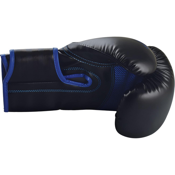 Боксерські рукавички adidas Hybrid 80 для боксу, кікбоксингу, MMA, тренувань, 6 унцій, чорні/сині, унісекс