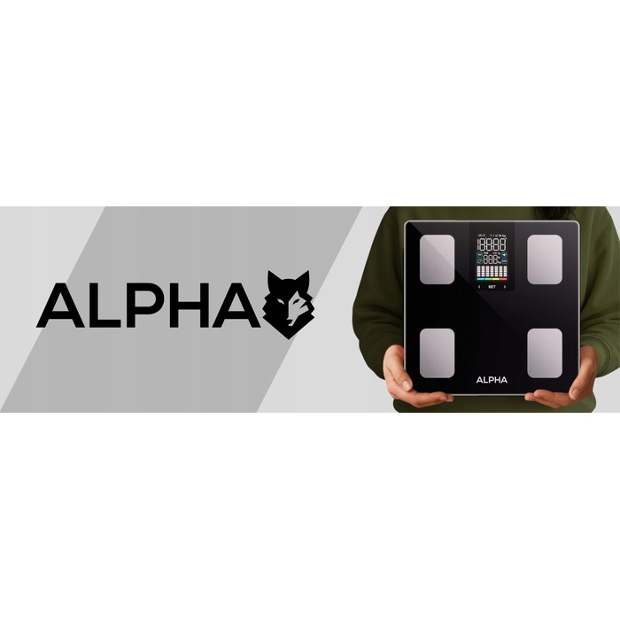 Електронні ваги для ванної Alpha — Аналітичні, з BMI та додатком українською