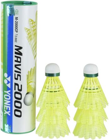 Кришка для бадмінтону Yonex Mavis 2000 Green Cap Nylon, 6 штук, жовта