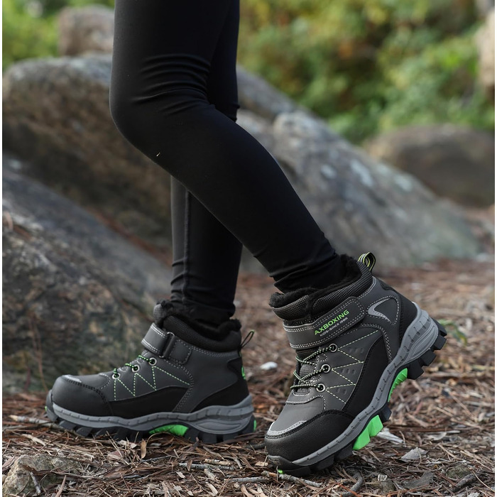 Зимові черевики TARELO для дітей, непромокаючі зимові черевики, черевики для снігу, унісекс, утеплені туристичні черевики, сірі, розмір 32-39