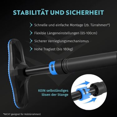 Турнік для дверного прорізу MAMOLO 65-100 см | Без свердління | Висока стабільність | Сучасний дизайн