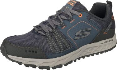 Чоловічі кросівки Skechers Escape Plan Navy Leather Mesh Orange Trim, 48.5 EU