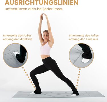 Килимок для йоги з нековзким покриттям 8 мм – сірий – для дому та студії