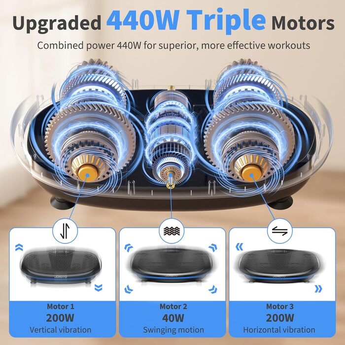 Платформа для вібраційного тренування JOROTO 4D - професійне тренування всього тіла | LED-підсвічування | до 180 кг, тиха та неслизька | для дому