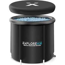 Портативна крижана ванна для спортсменів Explore, XL, преміум, чорна, для занурення у холодну воду на вулиці, Ice Barrel, холодова терапія