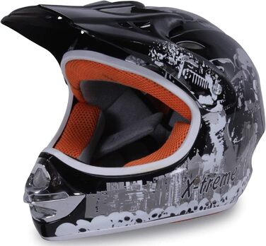Мотошолом Actionbikes Motors X-Treme для дітей: захист під час катання на мотоциклі, квадроциклі та кросбайку (зелений, XXL, чорний)