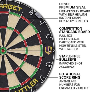 Професійний набір для дартсу Target Darts Luke Littler Kabinett & Dartboard Set 'The Nuke' з шафкою, двома наборами стілдарців та аксесуарами, ідеально підходить для гравців, включає пунктетаблиці, оригінальна гравецька версія