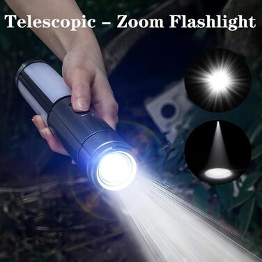 Ліхтар кемпінговий Gerbala 3000mAh з телескопом, LED, багатофункціональний, з гачком, 3 режими, для кемпінгу та піших прогулянок