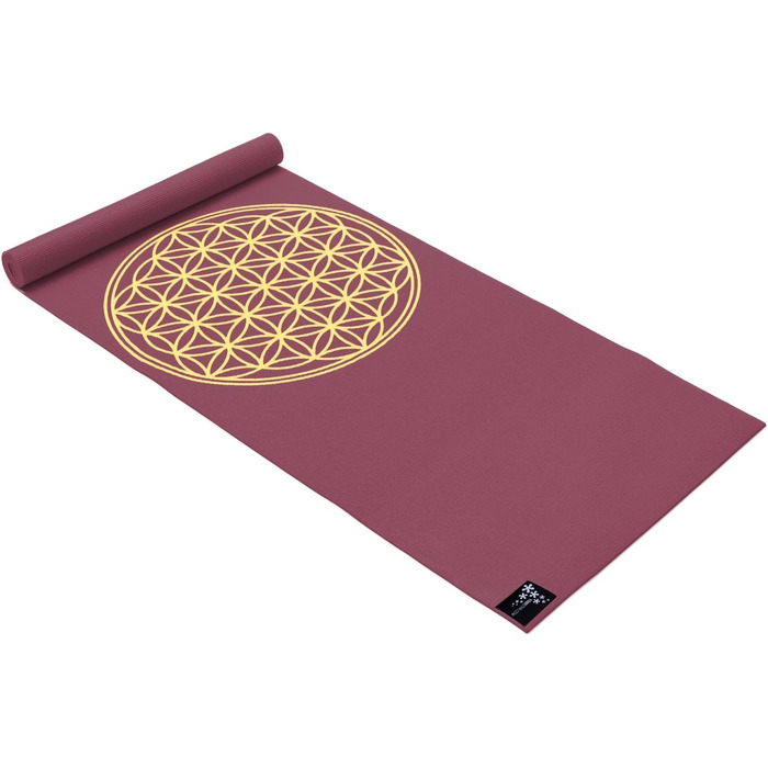 Килимок для йоги Yogistar Yogimat Basic Бордо з візерунком Квітка Життя