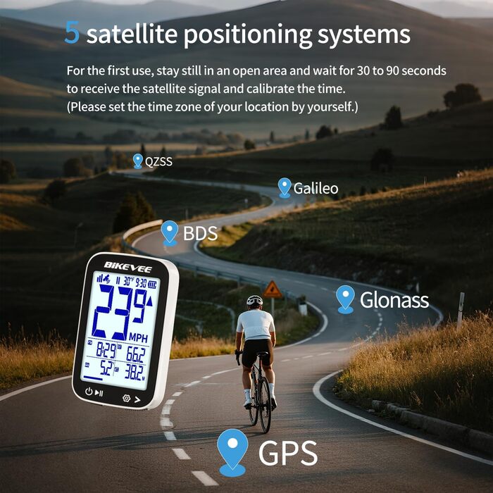 Велокомп'ютер GPS бездротовий водонепроникний 2.4