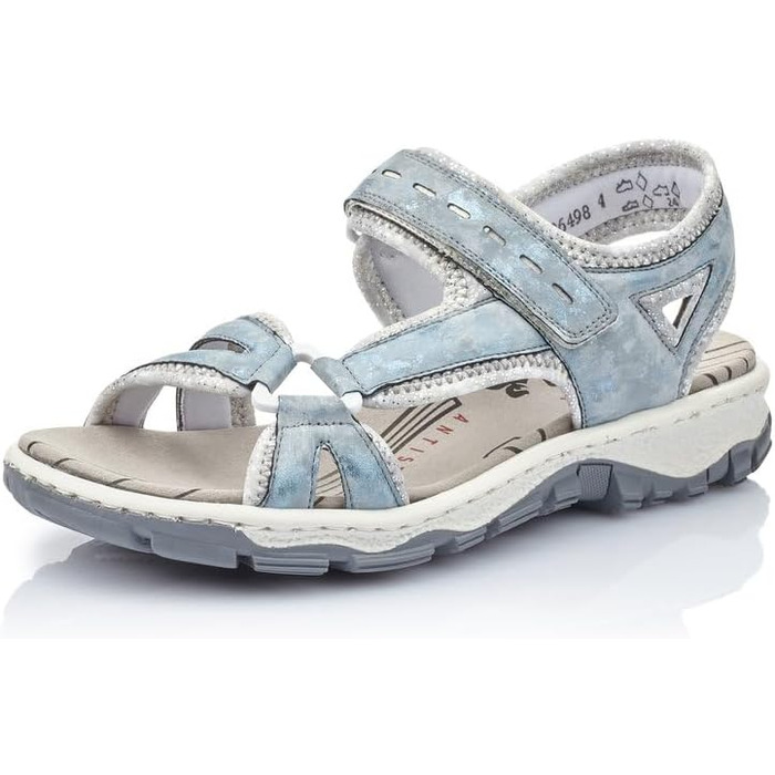 Жіночі сандалії Rieker 68879, блакитні, розмір 38 EU, вузька колодка