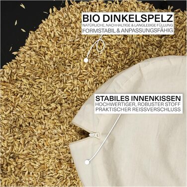 Крісло для медитації Cushy™: кругле подушка для сидіння з дінкової вати (10/15/20 см) - для медитації та релаксації, Made in Germany, Milky Marshmallow