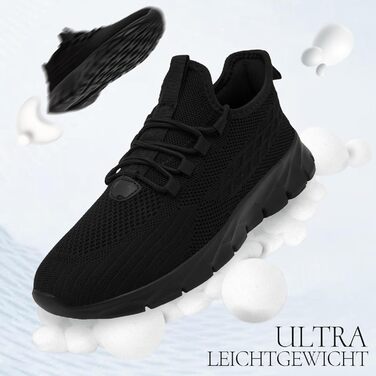 Чоловічі кросівки для бігу та фітнесу. Модель для вулиці та ходьби. Чорний колір, 49 EU