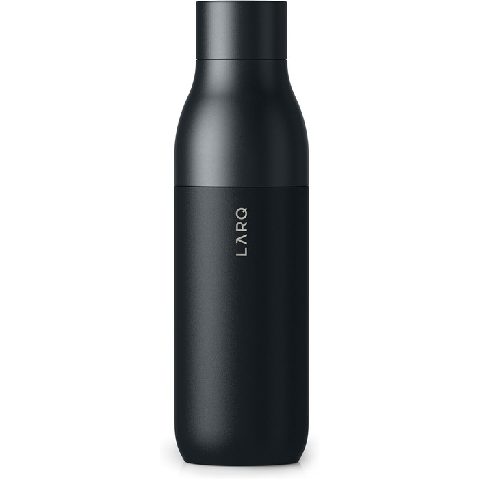 Термобутилка LARQ Twist Top 740 мл, ізольована нержавіюча сталь, BPA-free, для води, термос для холодних і гарячих напоїв, багаторазова, для кемпінгу, офісу та подорожей, чорна Obsidian