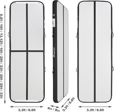 Airtrack FBSPORT 500x200x20 см: килимок для гімнастики, акробатики, йоги з насосом та сумкою