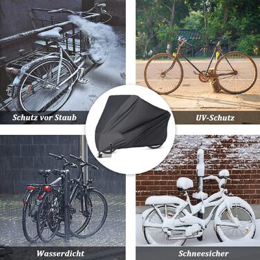 Водонепроникний чохол для велосипеда на 2 велосипеди, 210D Oxford, 170x60x85cm, чорний