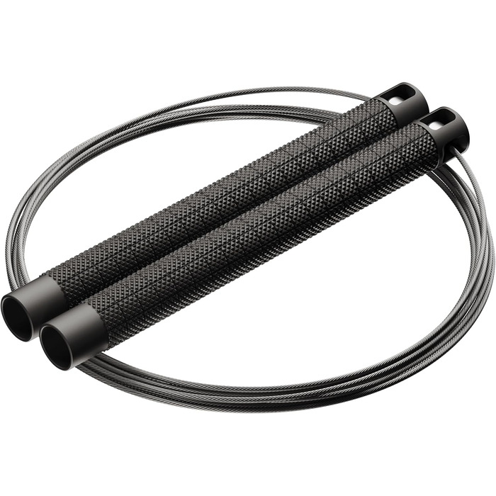 RPM Comp4 - Преміум-стрибкове канат для професіоналів. Алюмінієві ручки, регульована довжина, швидка ротація для Double Unders. Ідеально для функціонального фітнесу та фітнес-тренувань. Колір: True Black