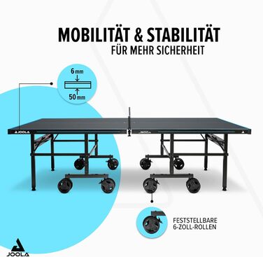 Стіл для настільного тенісу JOOLA Pro Outdoor - професійний, вологостійкий, з алюмінієво-пластиковою поверхнею 6 мм та складним підсвільником, сітка ALU PRO Single в комплекті