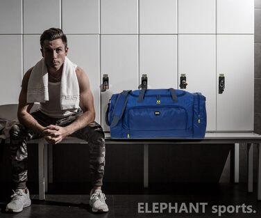 Спортивна сумка XL 69 см, 55 л з відділенням для взуття та вологих речей, для жінок і чоловіків, темно-синя, з пляшкою для води