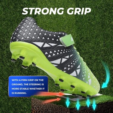 Дитячі футбольні бутси Littleplum: Outdoor Soccer Shoes, 37 EU, Синьо-зелені