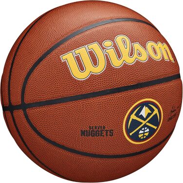 Баскетбольний м'яч Wilson NBA Denver Nuggets, розмір 7 (29.5''), для зали та вулиці