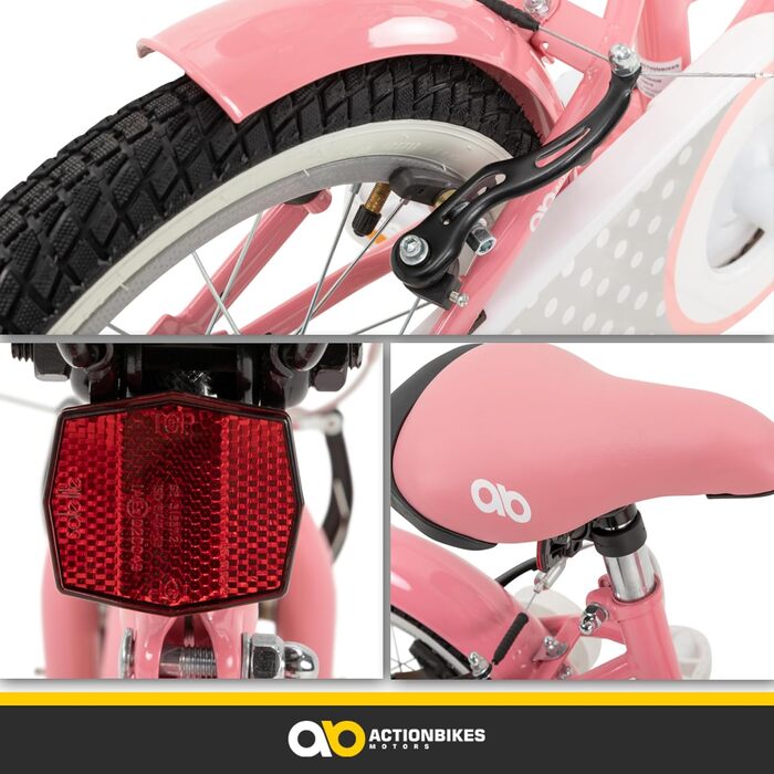 Дитяче велосипед Actionbikes Starlight 12/16/20 дюймів - V-Brake гальма, захистники, для дівчаток та хлопчиків 2-9 років