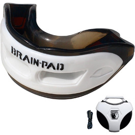 Дитячий капа для захисту щелепи Brain Pad 3XSWPY, біло-чорна, подвійна дуга